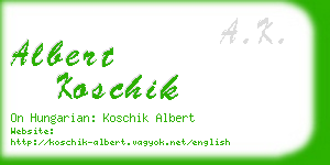 albert koschik business card